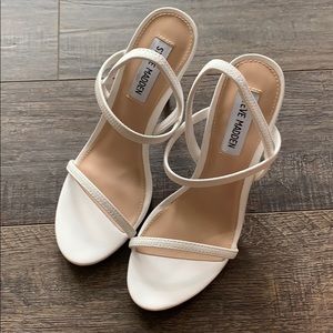 Brand new Steve Madden white strappy heels